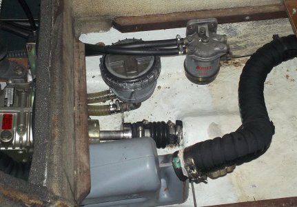 Filtre eau de mer et échappement